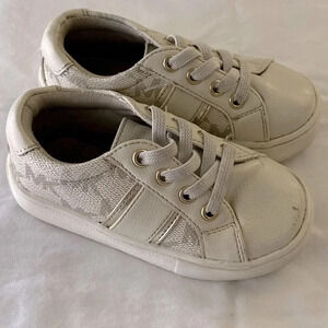 Baby Girl Michael KORS Gold Signature Logo Sneaker Sz 5 Infant toddler